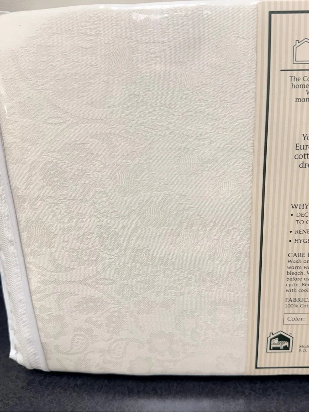 VTG 1997 Columbine Cody White Damask Duvet Cover Full Queen Jacquard Cottagecore